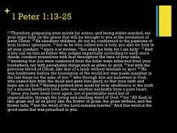 1 Peter 1:13-25