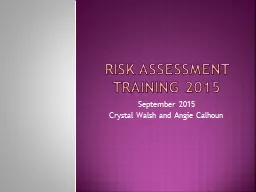 Risk assessment training 2015