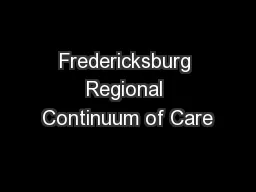 Fredericksburg Regional Continuum of Care