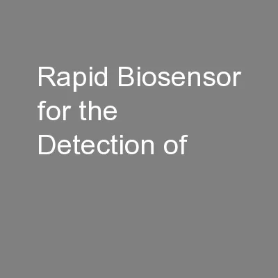 Rapid Biosensor for the Detection of