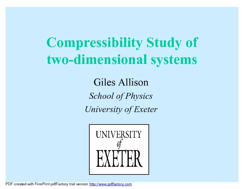 Comtwo-dimensional systGiles AllisonSchool ofUniversi