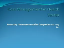 Cost Management in Health Sector
