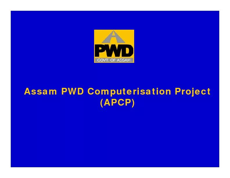 Assam PWD Computerisation Project (APCP)