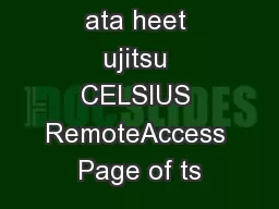 ata heet ujitsu CELSIUS RemoteAccess Page of ts