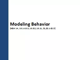 Modeling Behavior