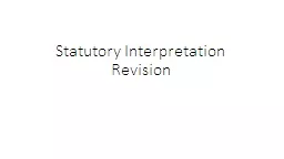 Statutory Interpretation Revision