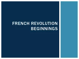 French Revolution Beginnings