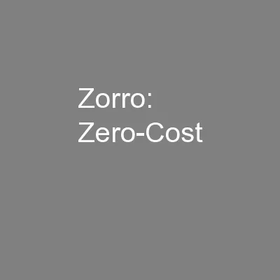 Zorro: Zero-Cost
