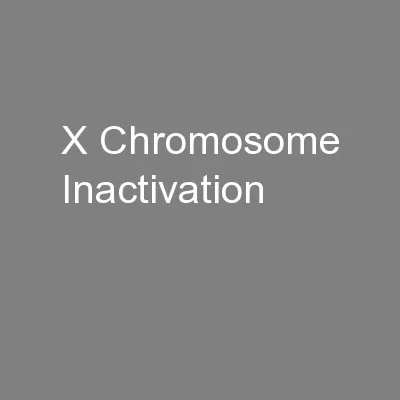 X Chromosome Inactivation