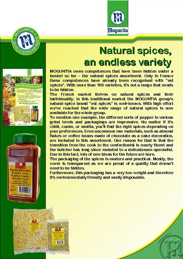 Natural spices,