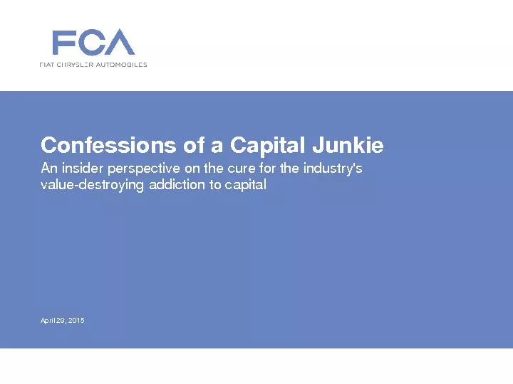 Confessions of a Capital Junkie