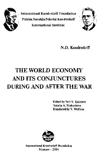 world and its conjunctures during and after the war N.D. Kondratieff