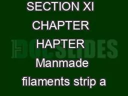SECTION XI  CHAPTER  HAPTER  Manmade filaments strip a