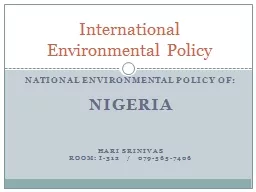 National Environmental Policy of:
