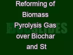 Reforming of Biomass Pyrolysis Gas over Biochar and St