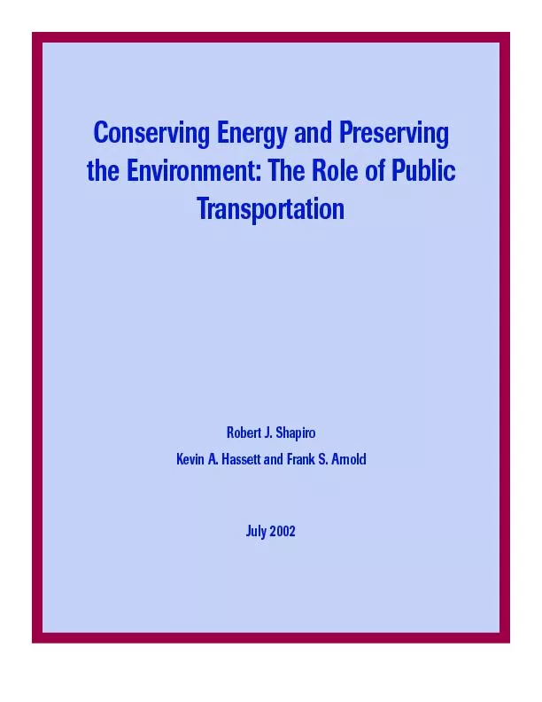 Conserving Energy and Preserving the Environment: The Role of PublicTr