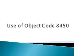 Use of Object Code 8450