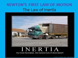 NEWTON’S FIRST LAW OF MOTION