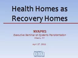 Health Homes as Recovery