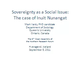 Sovereignty as a Social Issue: