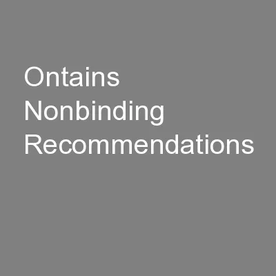ontains Nonbinding Recommendations