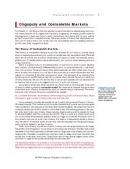 Oligopoly and contestable markets