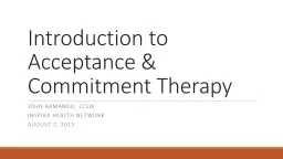 Introduction to Acceptance & Commitment Therapy
