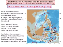 Breif ITF review; Pacific inflow into the Indonesian Seas