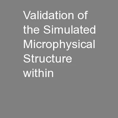 Validation of the Simulated Microphysical Structure within