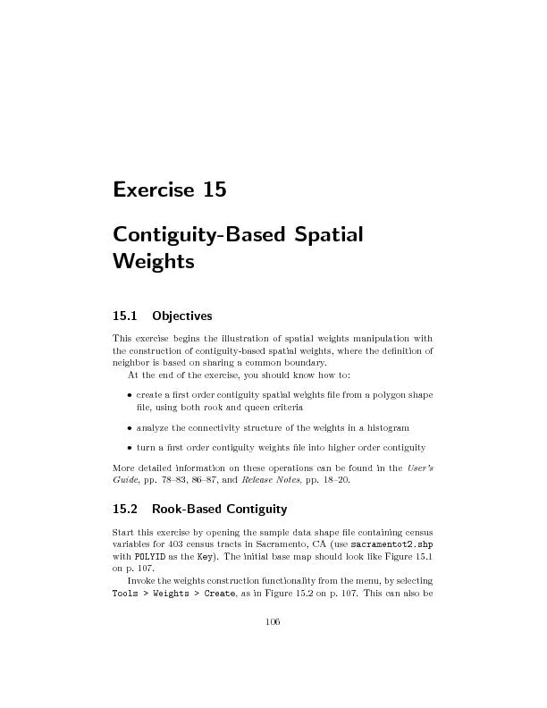 Exercise15Contiguity-BasedSpatialWeights15.1ObjectivesThisexercisebegi