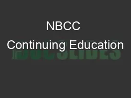 NBCC Continuing Education