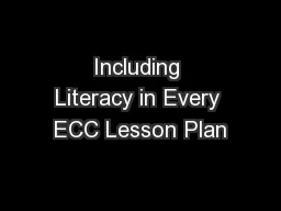 Including Literacy in Every ECC Lesson Plan