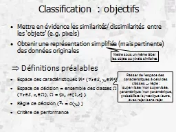 Classification : objectifs