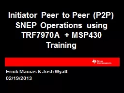 Initiator Peer to Peer (P2P) SNEP Operations using