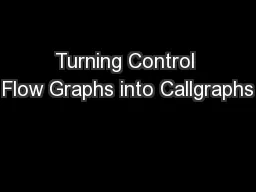Turning Control Flow Graphs into Callgraphs