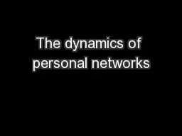 The dynamics of personal networks