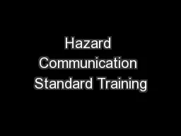 Hazard Communication Standard Training