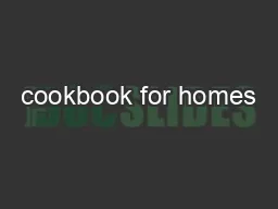 cookbook for homes