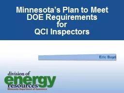 Minnesota’s Plan to Meet DOE Requirements