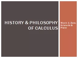 Week 1: Zeno, Aristotle & Plato