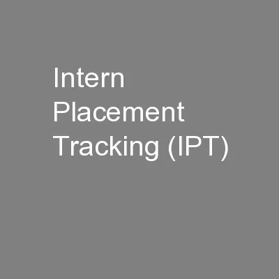 Intern Placement Tracking (IPT)