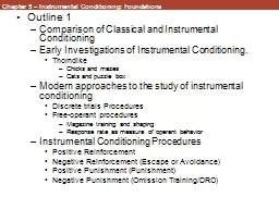Chapter 5 – Instrumental Conditioning: Foundations