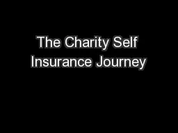 The Charity Self Insurance Journey