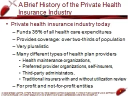 A Brief History of the Private Health Insurance Industry