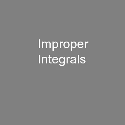 Improper Integrals