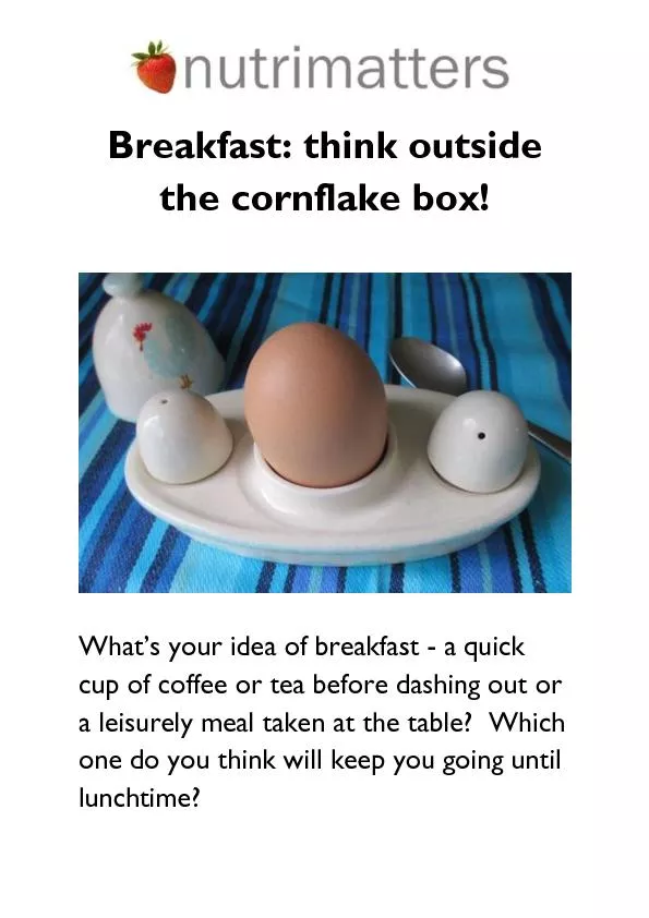 Breakfast: think outside