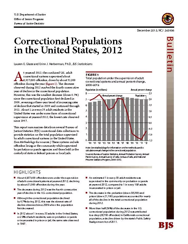 CORRECTIONAL POPULATIONS IN THE UNITED STATES, 2012