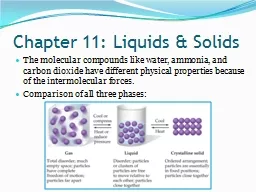 Chapter 11: Liquids & Solids