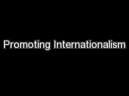 Promoting Internationalism