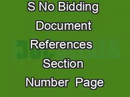 S No Bidding Document References  Section Number  Page